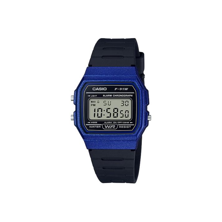 CASIO Unisex Standard Series 38.2mm Gray Watch F-91WM-2A F-91WM-2A Black Blue