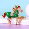 Rhinestone Pony Car Keychain Metal Bag Pendant Keychain Ring Year Of The Horse Zodiac Charm