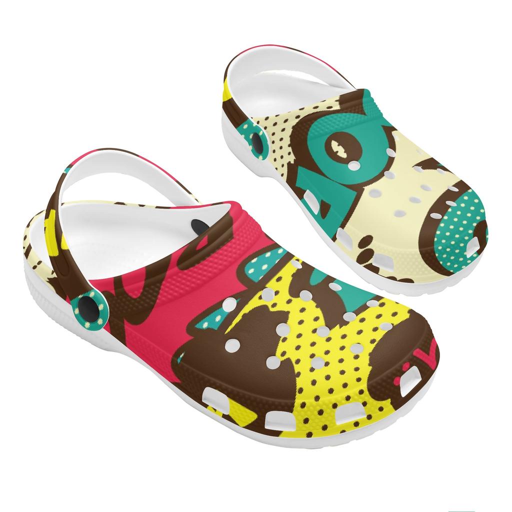 Lightweight Color Print EVA Clogs Unisex Breathable Slip On Garden Shoes Beach Pool Bathroom Home Summer Sandals Comfort Fit