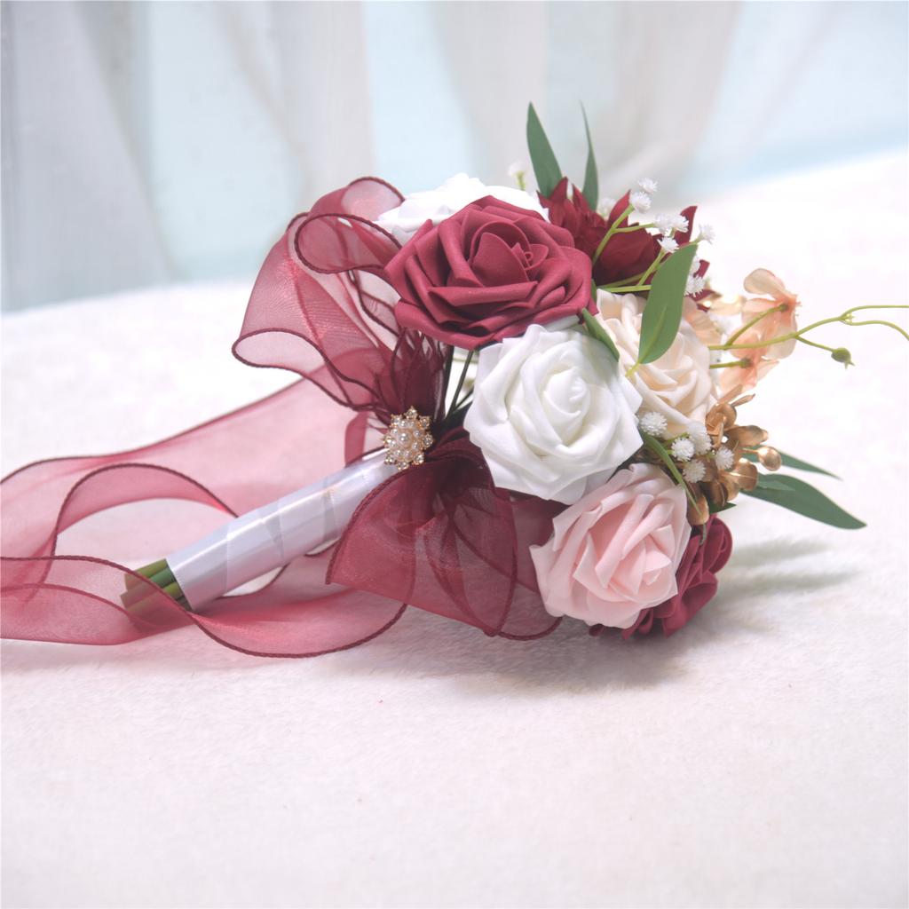 Elegant Bridal Bouquet Artificial Flower Cascading Bride Wedding Bouquet for Event Photography