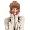 Zeyu Unisex Winter Faux Fur Trapper Hat Warm Fluffy Breathable Knitted Earflap Pom Pom Windproof Cold Weather Sports Travel ODM
