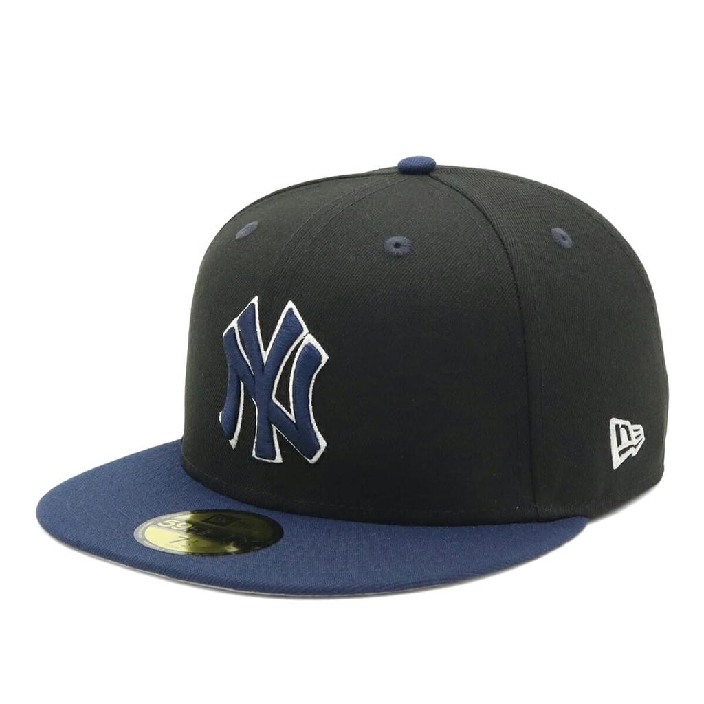 New Era 59FIFTY Cap MLB New York Yankees NY Black Under Exclusive to and Flat Perfect for Spring and Popular Size Stickers Large and Small Sizes