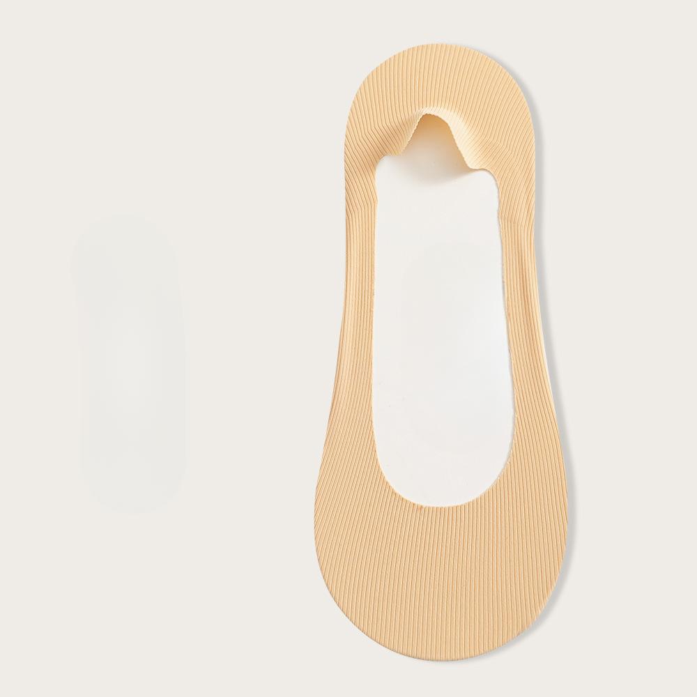 Women's Summer Thin Cotton Bottom Invisible Silicone Non Slip Heel Shallow Mouth Boat Socks