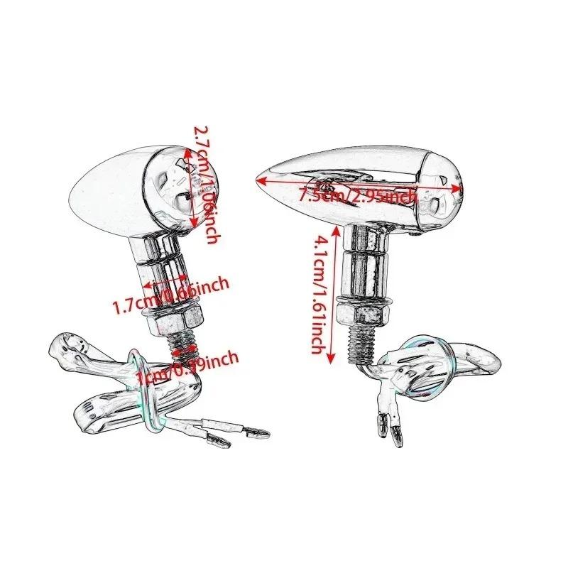 For Harley Touring Road Glide Sportster Bobber Chopper Motorcycle Bullet Turn Signal Indicator Light Universal Lamp 10mm Thread