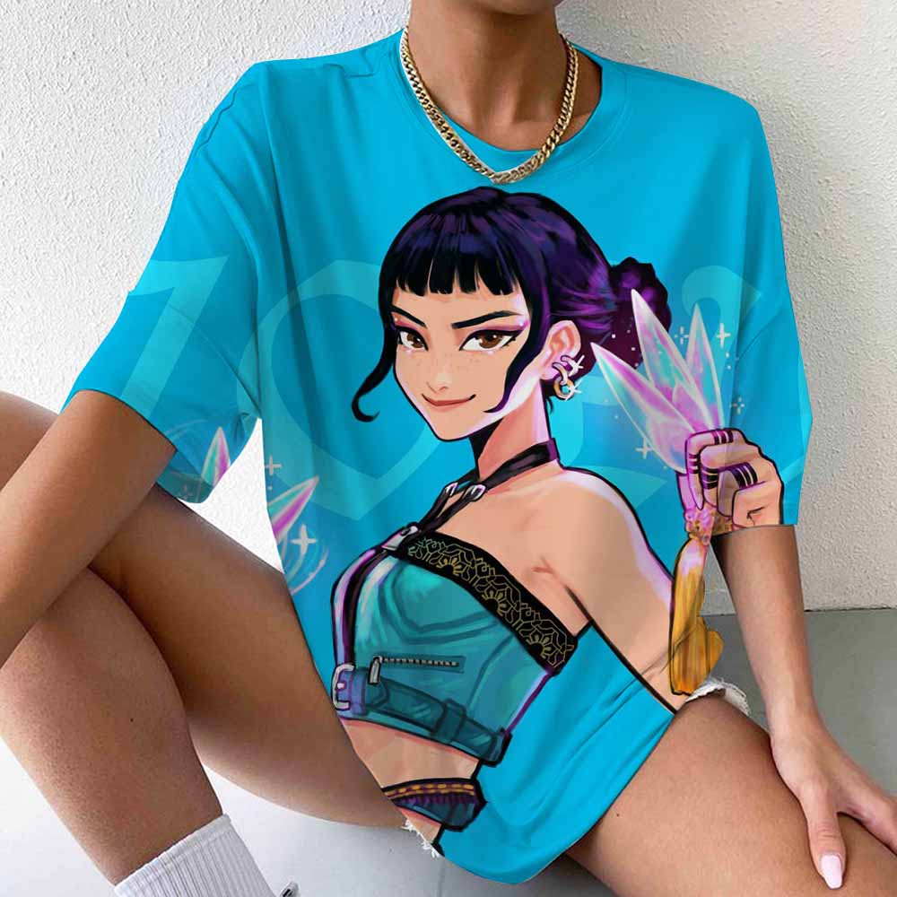 2025 Kpop Lovci démonů Trička Nadměrná Y2k Dámská Unisex Harajuku O-výstřih Trička s krátkým rukávem Pamětní Dámské oblečení Tričko