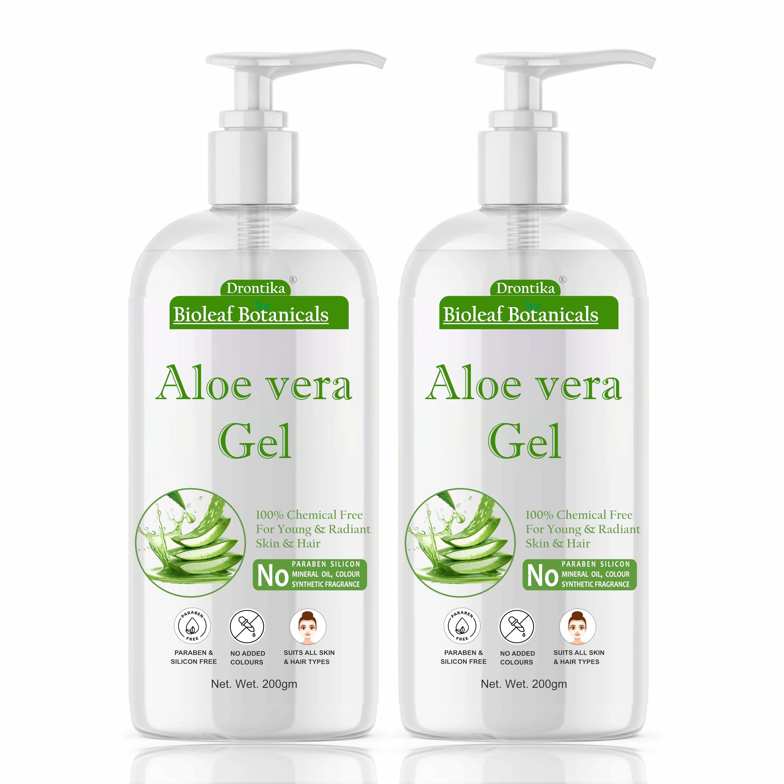 Bioleaf Botanicals Aloe Vera Gel | With Pure Aloe Vera & Vitamin E | Hydrates Skin | Soothes Irritated Skin | Keeps Scalp Healthy | For Men & Women