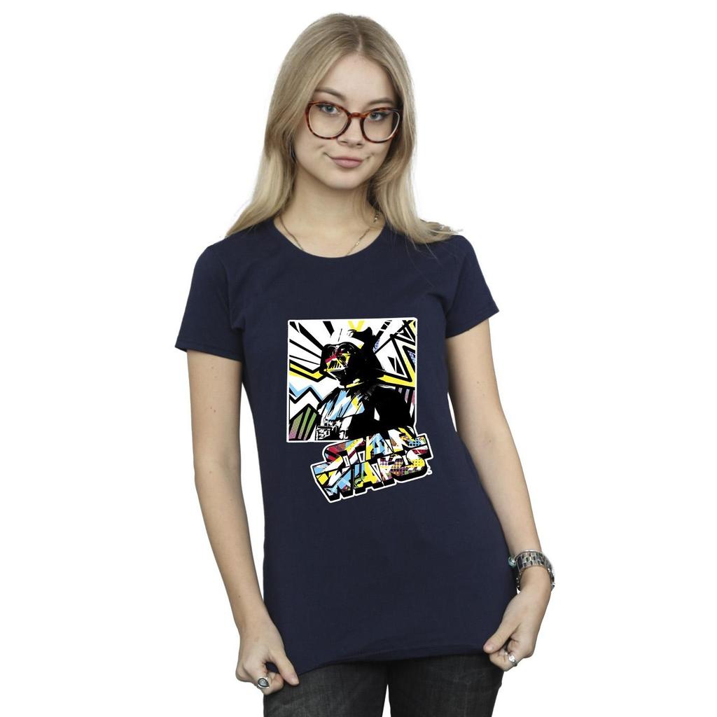 Star Wars Womens/Ladies Vader Water Colour Pop Art Cotton T-Shirt