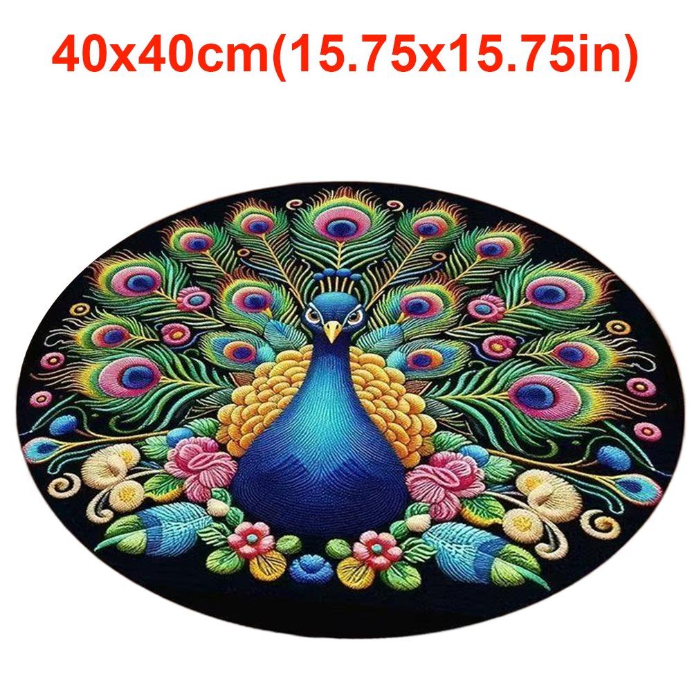 Special-shaped Peacock Carpet Non-slip Door Gasket Blanket  for Living Room Tea Table Bedside