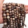 Natural Stone Beads 4 6 8 10 12mm Coffee Stripe Zebra Stone Round Loose Beads For Jewelry Making DIY Bracelets Necklace Supplies