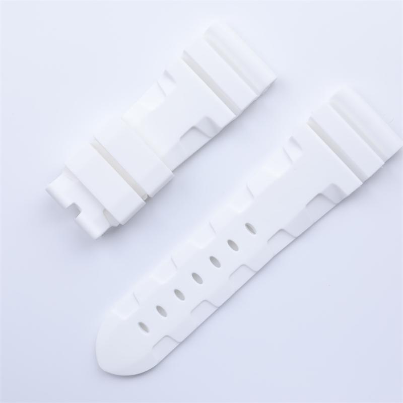 22mm 24mm 26mm Quality Soft Nature Silicone Rubber Watchband Black Blue Gray Green Red For Panerai Strap Waterproof Wristband