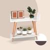 Modern and Functional Scandinavian Style Flower and Shelf Unit Double Tiered Convenient Shelf Designed for Plants and Accessories