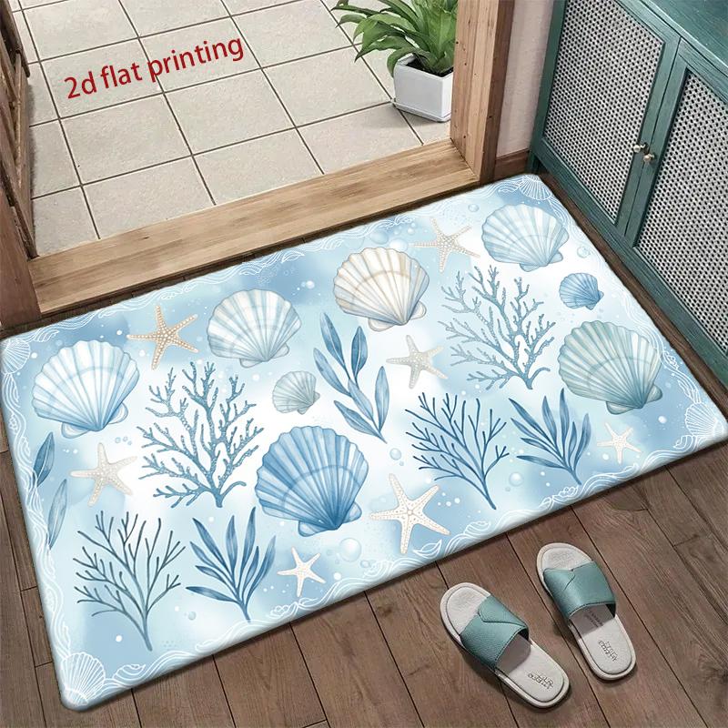 Sea Shell Pattern Mat Living Room Decoration Home Sofa Non-Slip Carpet Study Bedroom Tatami Children'S Soft Floor Mat