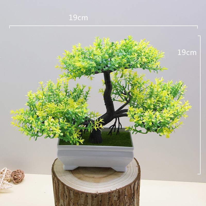 Artificial Bonsai Pine Decor, Multicolor Plastic Fake Potted Plant for Table Home Decoration