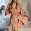 Sexy pajamas, women's hot deep V halter lace seductive nightdress, thin erotic underwear, home wear 8743
