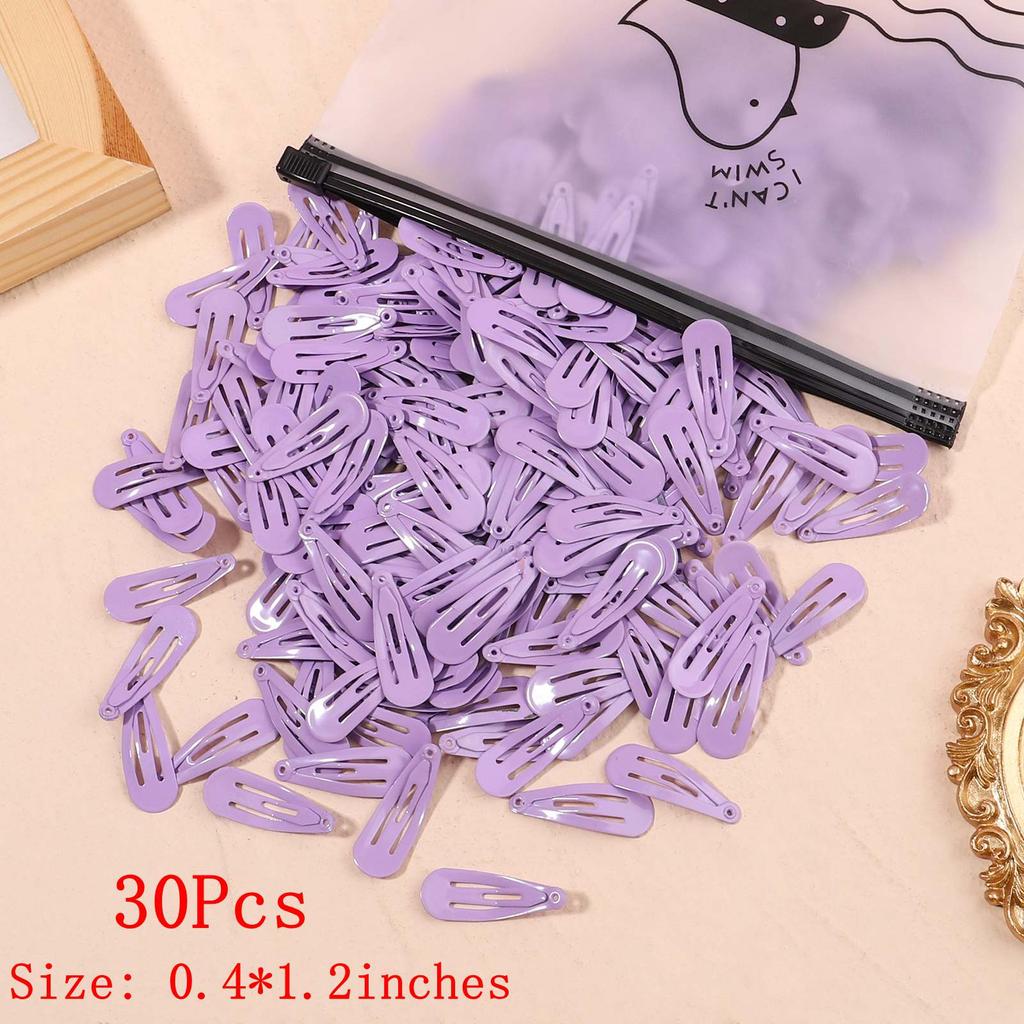 30Pcs/Set New Women Girls Cute Colorful Waterdrop Shape Hairpin Sweet Hair Clips Barrettes Slid Clip Fashion Hair Accessories