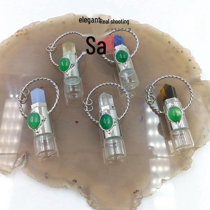 

Yasa Jewelry Флакон для духов из аметиста и нефрита для эфирных масел