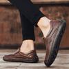 Fashion 2024 New Genuine Leather Handmade Men's Casual Shoes Size 38-48 Lightweight  Non-Slip Breathable Soft Sole Outdoor Walking Shoes