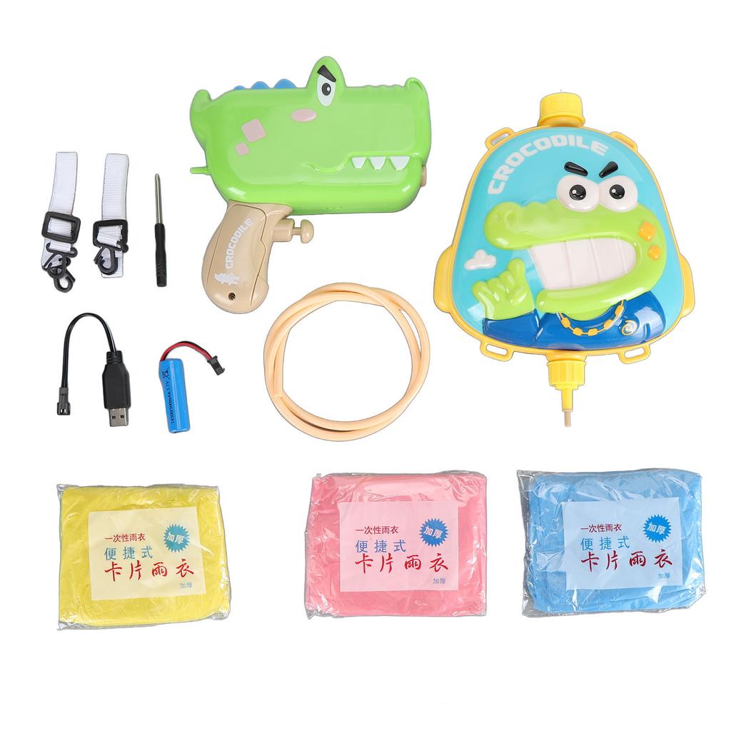 Water Shooting Toy for Kids 1000ml Capacity Backpack Cartoon Electric Water Sprayer for Outdoor