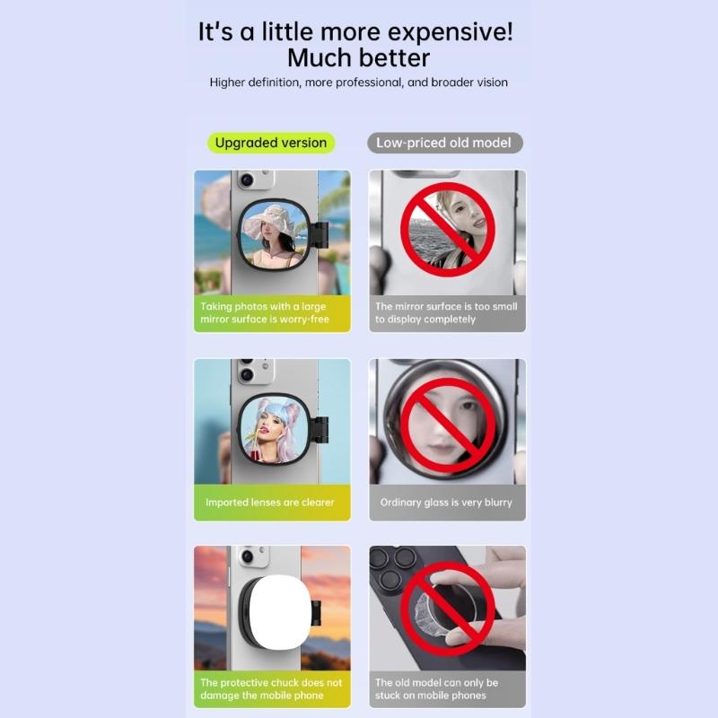 Rechargeable Magnetic LED Circle Light For Smartphone Rotating Angle Individual Portrait Mirror Portable Studio Lighting Type C Charging