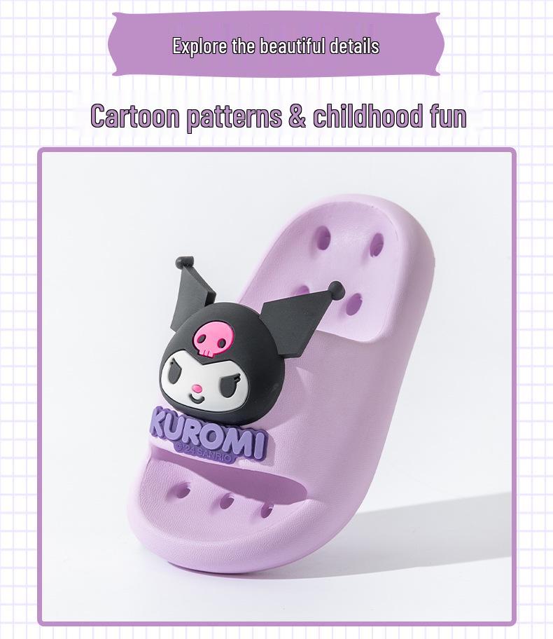 Sanrio 3D Çizgi Film Hızlı Kuruyan Kaymaz Çocuk İç Mekan Duş Terliği, Kokusuz ve Sessiz