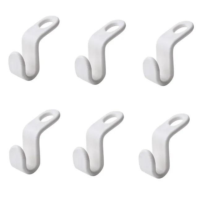 6pcs Wardrobe Space-saving Stack Hanger Hook Multi-function Coat Hook Plastic Closet Stack Hanger Rack