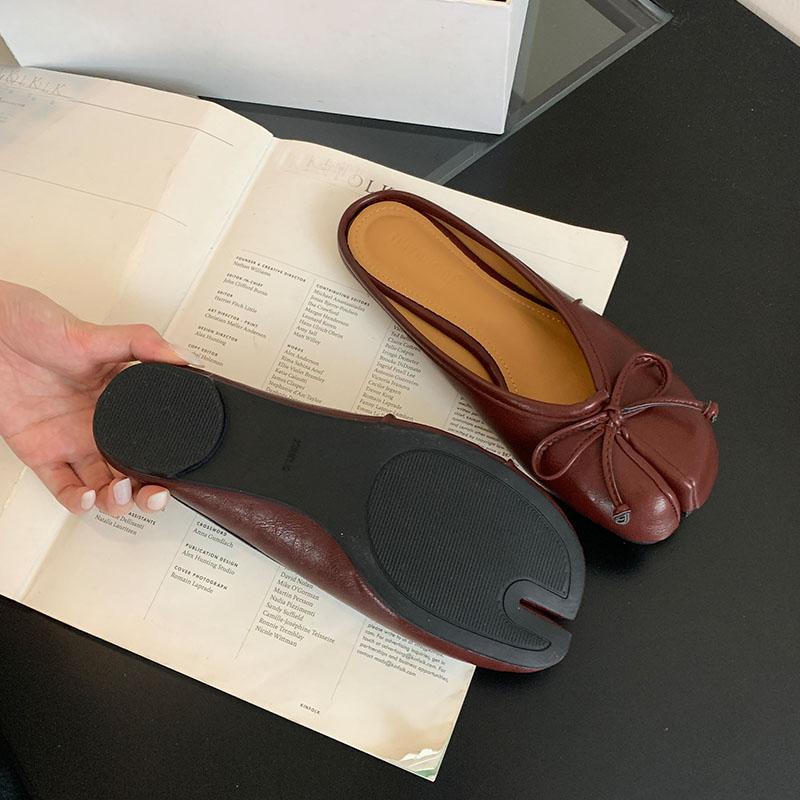 Fashion Fashion Butterfly-Knot Ladies Flats Slippers Shoes Female Shallow Footwear Strange Toe Women Flats Slippers Mules Shoes