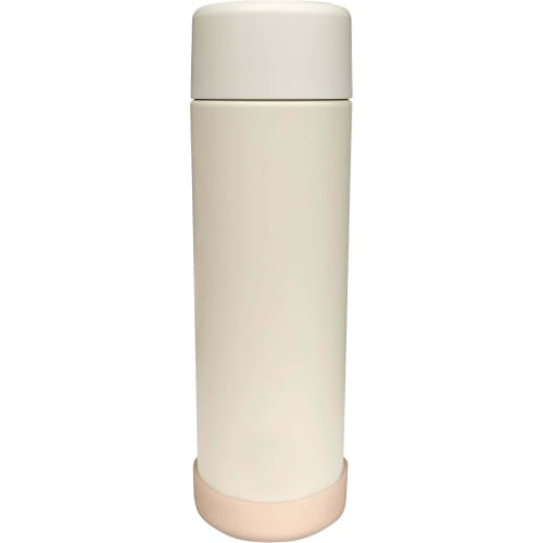 Okato Silicone Water Bottle Cover, Medium Size, Scratch and Sound Resistant, Fits 7.3-7.7cm Water Bottles, Beige, 7.5cm Wide X 2cm High X 7.5cm Deep