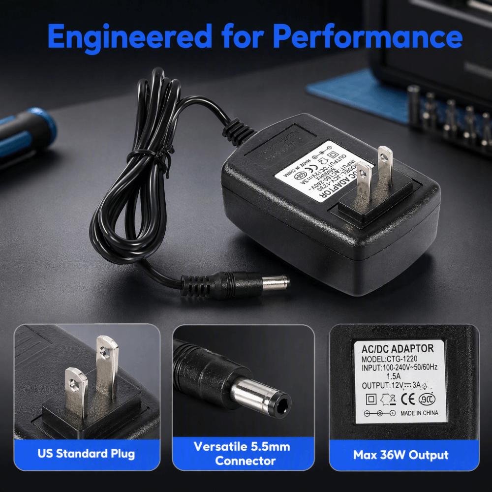 Plastic Power Supply Adapter AC to DC 12V 3A Power Supply Transformer LED Light Strips