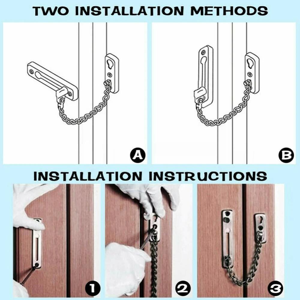 Stainless Steel Door Inner Latch Buckle Security Home Door Bolts  Hardware Accessories