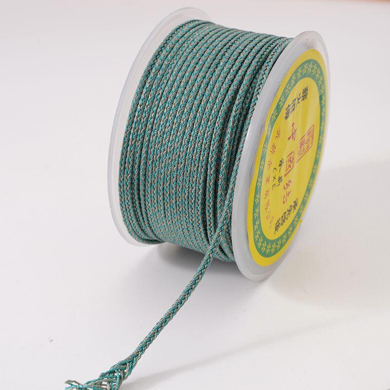 

2-2.5mm Nylon Ruyi Rope Nylon Thread Carrying Strap DIY Hand-Woven Jewelry Pendant Necklace Bracelet Braid Rope Thread 2.5mm double color-blue 11 m/Roll