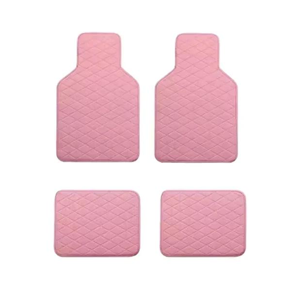 4 Pieces Premium Leather Car Floor Mats Stylish Durable Protective Fit All Vehicles Interior Foot Pad Easy Clean Amagi