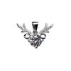 PT950 Platinum Gold Full Diamond Deer Antler Pendant Women's Clavicle Chain - Perfect Gift for Girlfriend
