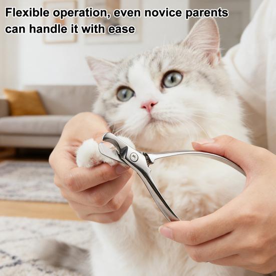 Coupe-ongles pour animaux de compagnie Acier inoxydable Lame tranchante Ciseaux à ongles pour chat Résistant à la rouille Taille-ongles pour animaux de compagnie avec poignée ergonomique pour chats et chiens