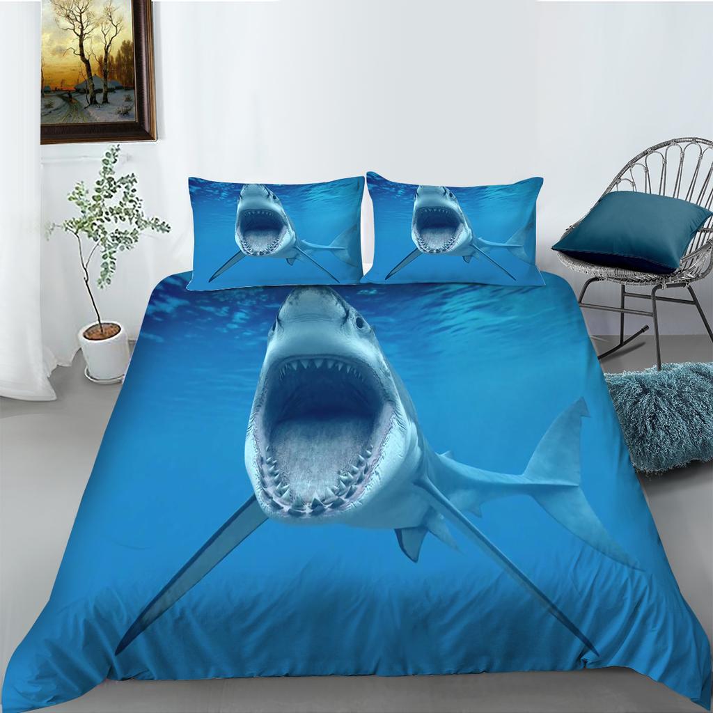 Completo Copripiumino Set Copripiumino Stampa Teschio Motivo Lupo Copripiumino Ragazzo Uomo King Size Biancheria da Letto