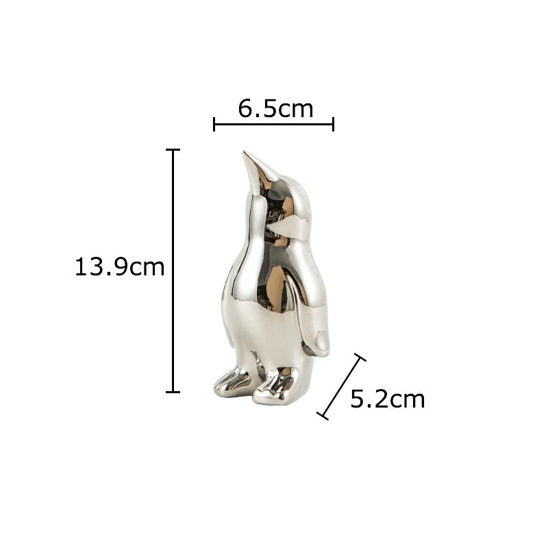 Creative Penguin Gold-plated Ceramic Statue Desk Decoration Penguin Sculpture Abstract Crafts Ornaments Room Aesthetics Decor
