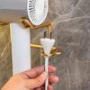 1pc Wall Mounted Hair Dryer Holder, Punch-Free Hair Dryer Storage Rack For Bathroom