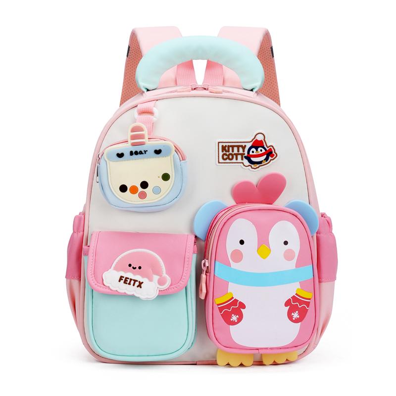 Zaino Scuola Materna per Bambini Zaino Cartone Animato Pinguino Leggero per Bambini e Bambine Zaino per Bebè