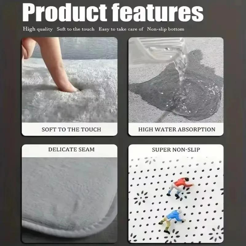 Yin Yang Round Rug Non-Slip Machine Washable Rug with Sakura Goldfish Dragon Lion Cat Tree Design for Living Room Bedroom