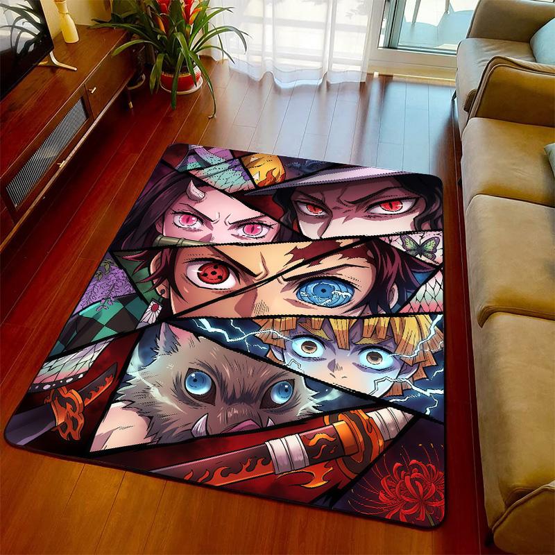 Demon Slayer Soft Surface Rug Carpet Anime Floor Mat Anti Slip Design for Bedroom Living Room Home Decor -QJY