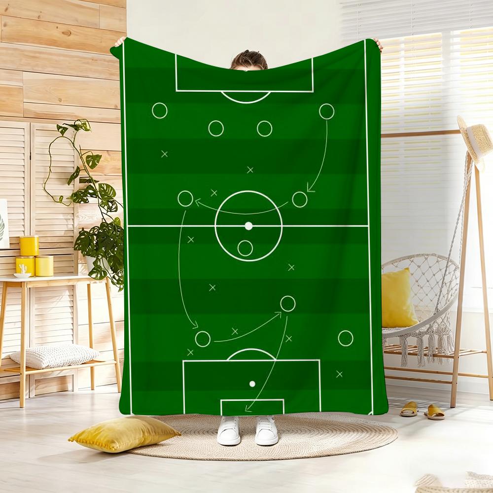 Art Vintage Football Formation Graphic Throw Lightweight  Flannel Blanket Soft Skin-Friendly For Summer Cooling