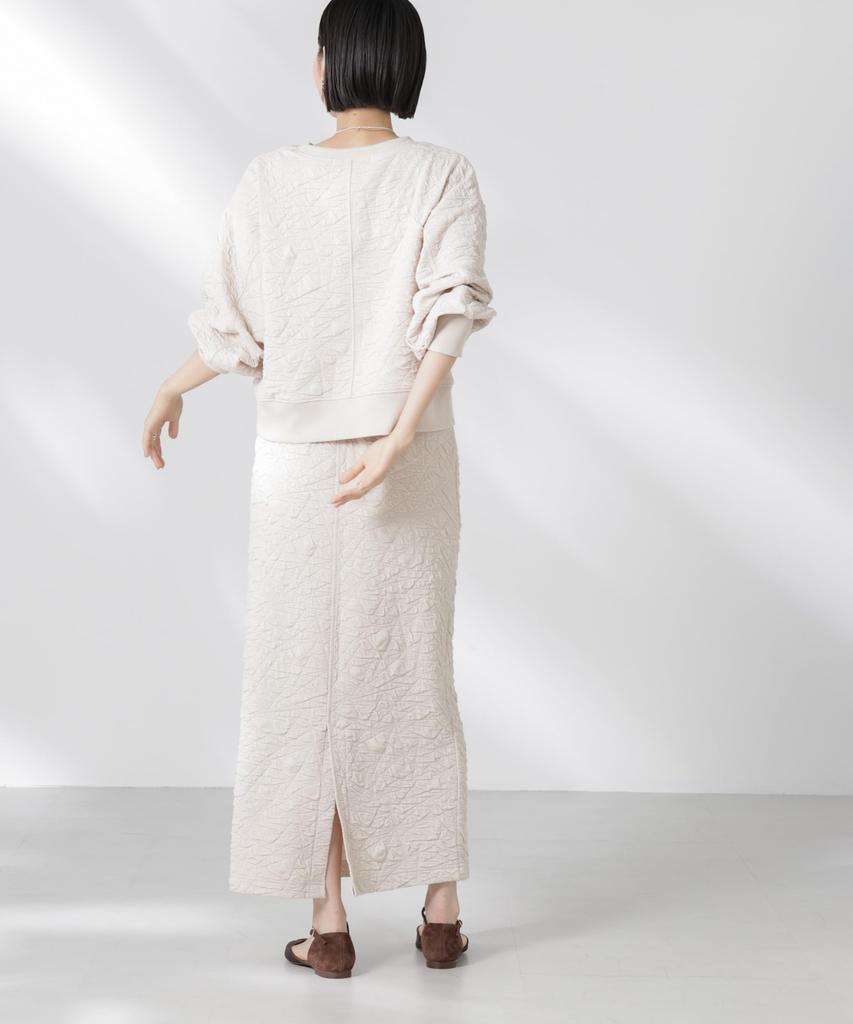 Nano Universe Fukure Jacquard Cut Narrow Skirt be paired with other F 037 Ivory Women's (Can items) 673-5130300