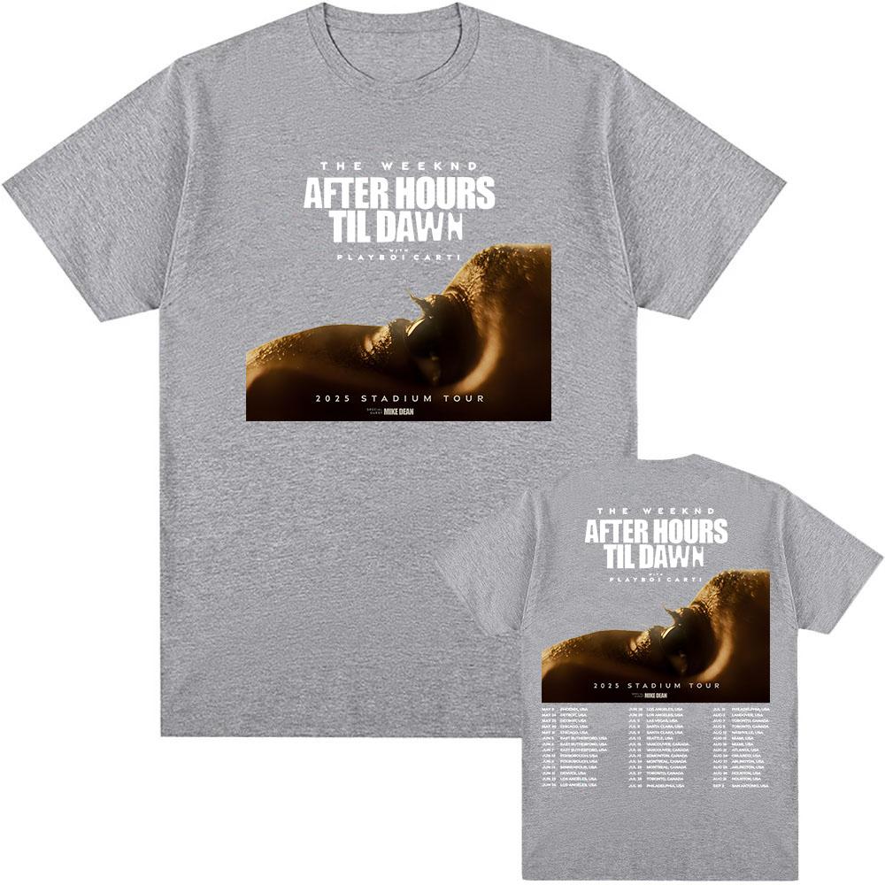 The Weekend After Hours Til Dawn Tour 2025 Printing Tshirt Short Sleeve Round Neck T-shirt Hip Hop New Fashion Graphic Tee-shirt
