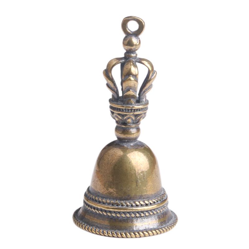 Tibetan Vajra Bell Keychain: Retro Brass Religious Instrument Pendant Handbell