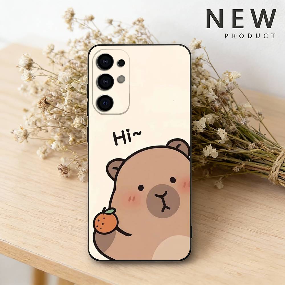 Süße C-Capybara Handyhülle Für Samsung S26,25,24,23,22,30,21,10,9,Ultra,Plus,Lite Schwarze Weiche Hülle