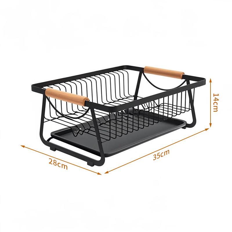 

Foldable Kitchen Dish Drying Rack with Wooden Handle
