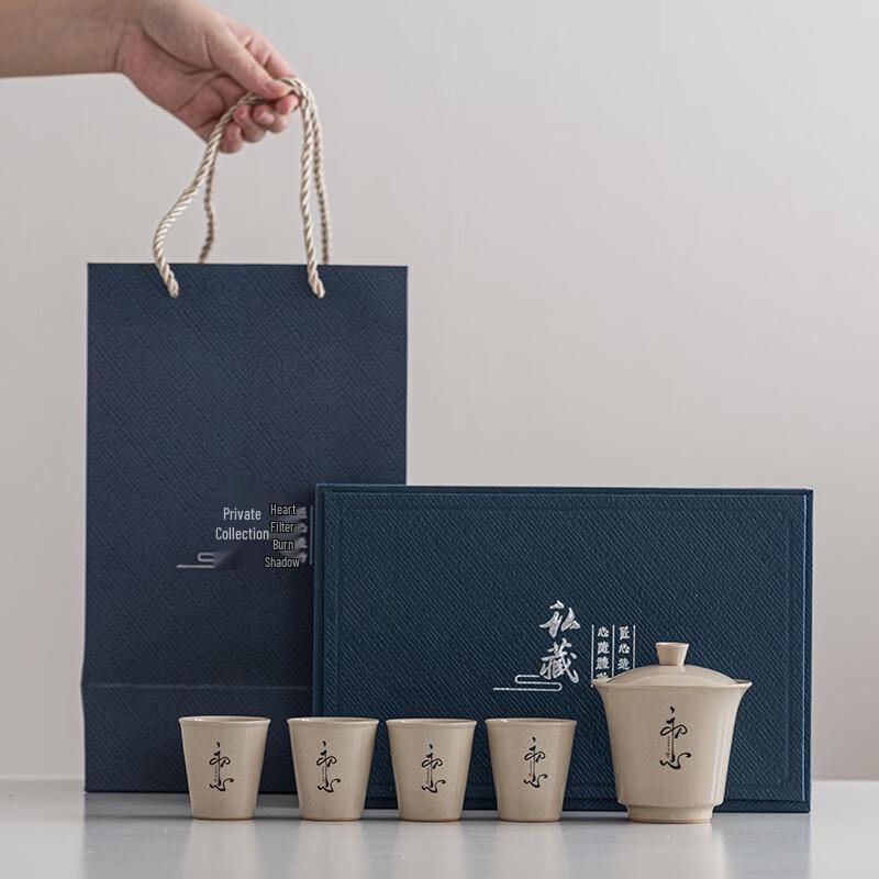 

Chaxun Ceramic Tea Set with Gaiwan and Cups