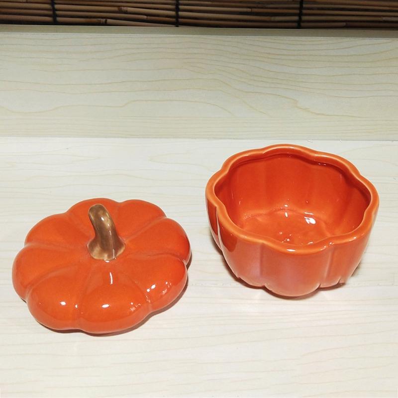 Pumpkin Candle Holder Cup with Lid for Home Bedroom Decoration Ceramics Cups