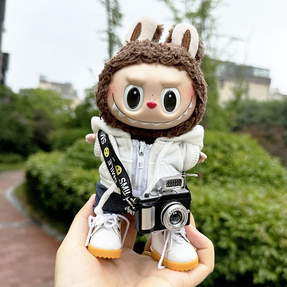 

Для 17 см Кукольная одежда Лабубу Модная одежда Толстовки Кукольная одежда Цветовые толстовки Кукольные аксессуары Милые украшения Маленькая одежда белый