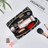 Black Witch Skull Moon Divination Leather Makeup Bag Large Travel Cosmetic Organizer Bag for Women Waterproof Toiletries Pouch