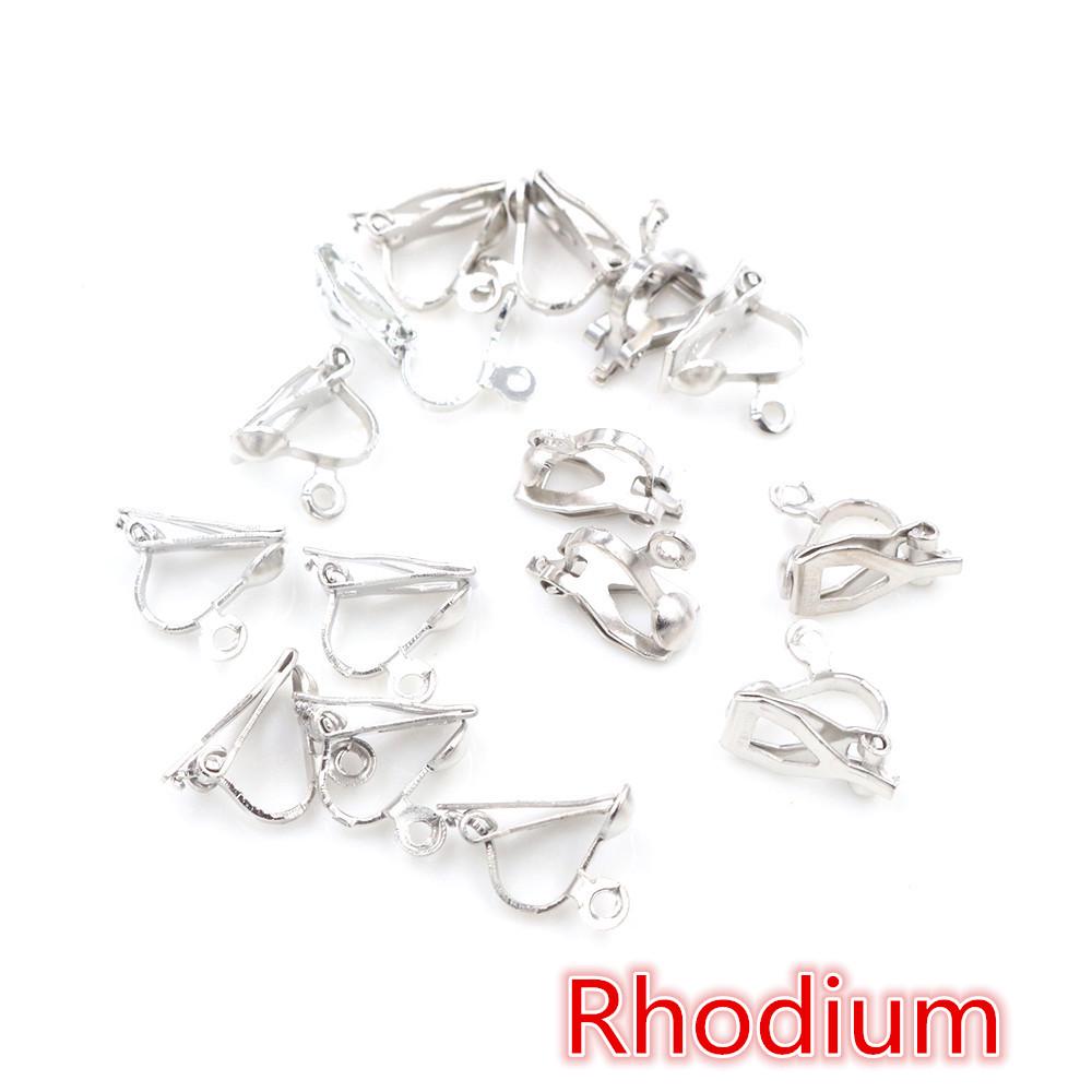 50 Pcs DIY Non-Piercing Triangle Ear Clip Jewelry Accessories with Pendant, Iron-Plated, 25g